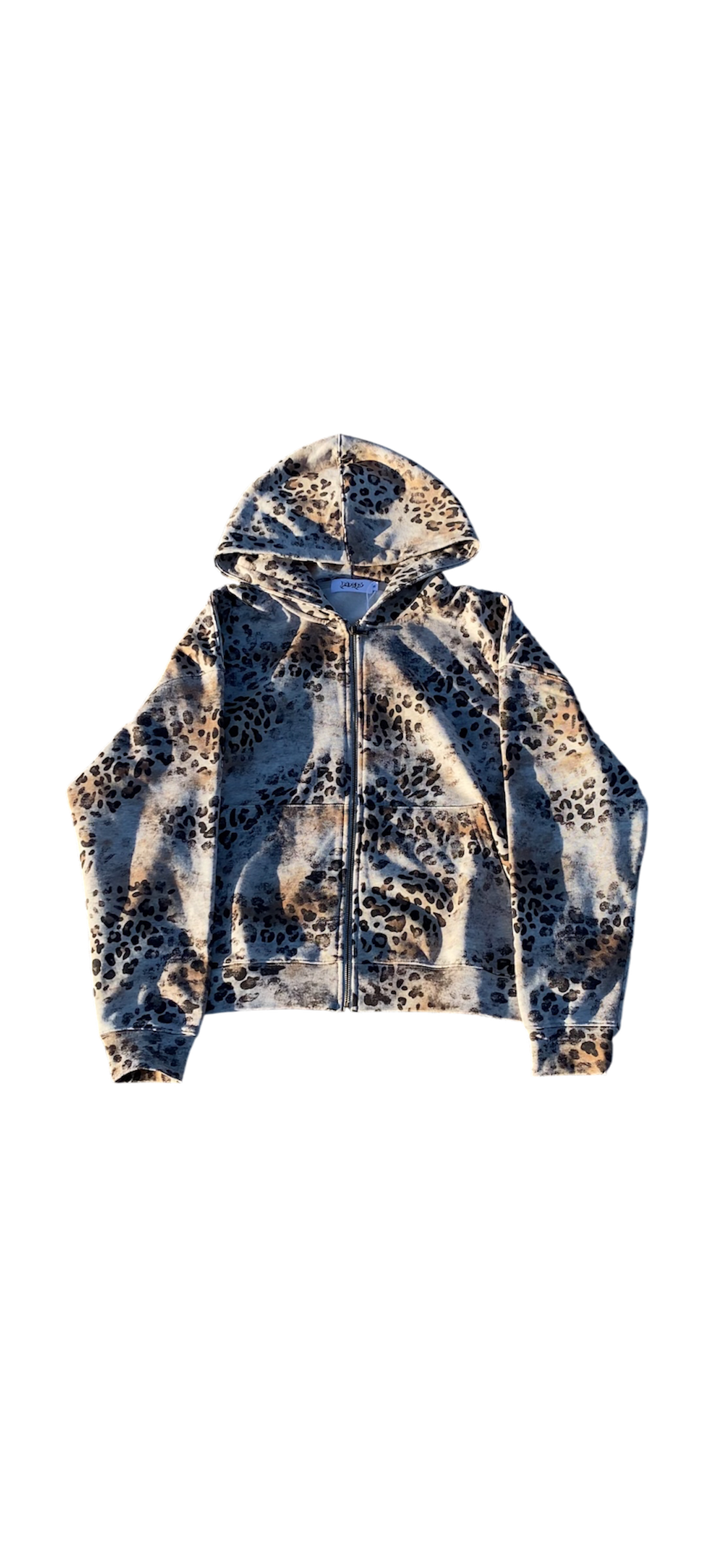 washed leopard zipup
