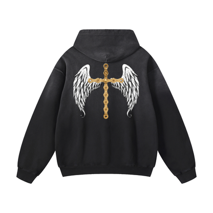 “gold cross" hoodie